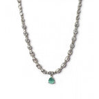 Generic Women's Brass Silver Plated Necklace set (Turquoise)