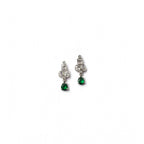 Generic Women's Brass Silver Plated Necklace set (Green)