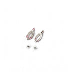 Generic Women's Brass Silver Plated Necklace set (Pink)