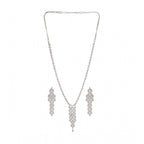 Generic Women's Brass Silver Plated Necklace set (Silver)