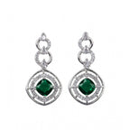 Generic Women's Brass Silver Plated Necklace set (Green)