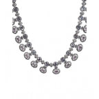 Generic Women's Brass Silver Plated Necklace set (White)