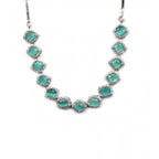 Generic Women's Brass Silver Plated Necklace set (Turquoise)
