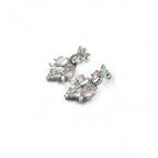 Generic Women's Brass Silver Plated Necklace set (Pink)