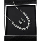 Generic Women's Brass Silver Plated Necklace set (Turquoise)
