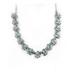 Generic Women's Brass Silver Plated Necklace set (Turquoise)