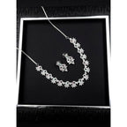 Generic Women's Brass Silver Plated Necklace set (Multicolor)