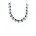 Generic Women's Brass Silver Plated Necklace set (Blue)