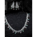 Generic Women's Brass Silver Plated Necklace set (Multicolor)
