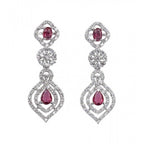 Generic Women's Brass Silver Plated Necklace set (Red)