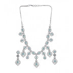 Generic Women's Brass Silver Plated Necklace set (Turquoise)