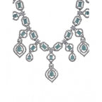 Generic Women's Brass Silver Plated Necklace set (Turquoise)