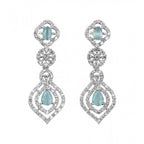 Generic Women's Brass Silver Plated Necklace set (Turquoise)
