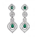 Generic Women's Brass Silver Plated Necklace set (Green)