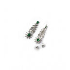 Generic Women's Brass Silver Plated Necklace set (Green)