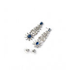 Generic Women's Brass Silver Plated Necklace set (Blue)