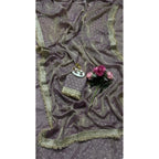 Generic Women's Silk Embellished Saree With Unstitched Blouse 5.5Mtr (Lavender)