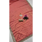 Generic Women's Silk Embellished Saree With Unstitched Blouse 5.5Mtr (Peach)