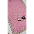 Generic Women's Silk Embellished Saree With Unstitched Blouse 5.5Mtr (Pink)