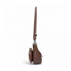 Generic Women's Polyurethane Floral Embroidered Crossbody Sling Bag with Adjustable &amp; Removable Strap (Brown)
